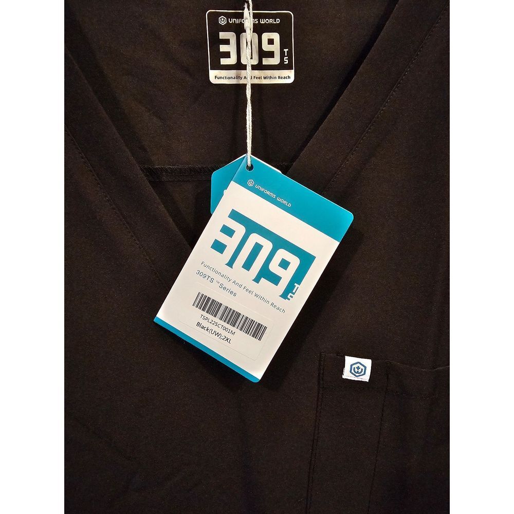 New! Uniform World 309ts series Black Scrub Top‎ Size 2XL - Picture 3 of 5